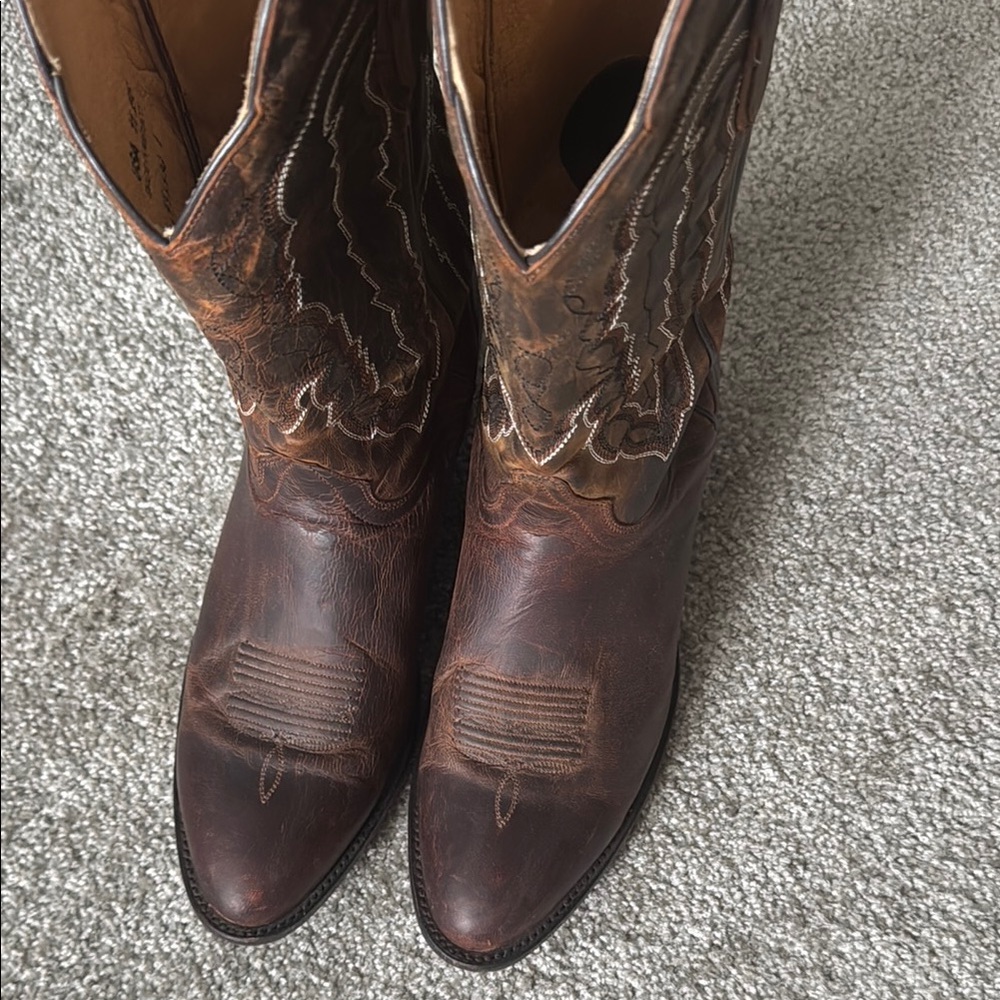 JB Dillon Brown Leather Cowboy Boots